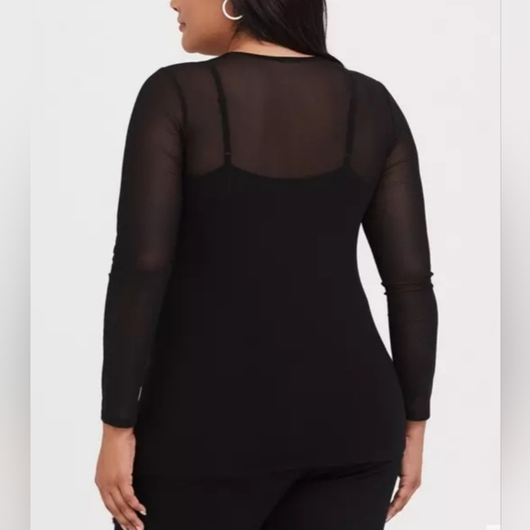 4X TORRID Black Mesh Embellished Beaded Rhinestone Sequin Top - Picture 3 of 7